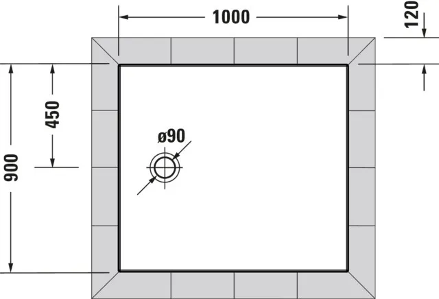 Duravit rechteck Duschwanne „Tempano“ 100 × 90 cm