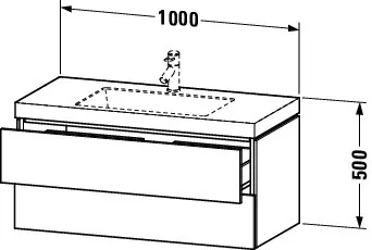 Duravit Möbelset c-shaped Set wandhängend wandhängend „L-Cube“ 100 × 50 × 48 cm Graphit Matt