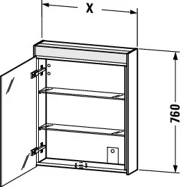 Duravit Spiegelschrank „Brioso“ 62 × 76 × 14,8 cm