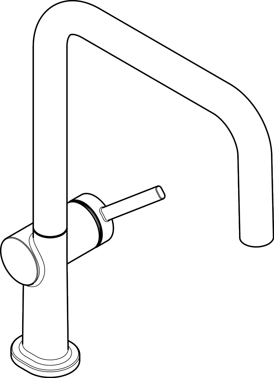 Hansgrohe Talis M54 Einhebel-Küchenmischer U 220, 1jet BBC, Brushed Black Chrome, Schwenkbereich einstellbar in 4 Stufen, Laminarstrahl, max. Durchflussmenge 9 l/min bei 3 bar, Keramikmischsystem, für Durchlauferhitzer geeignet, Hahnlochbohrung 35 mm