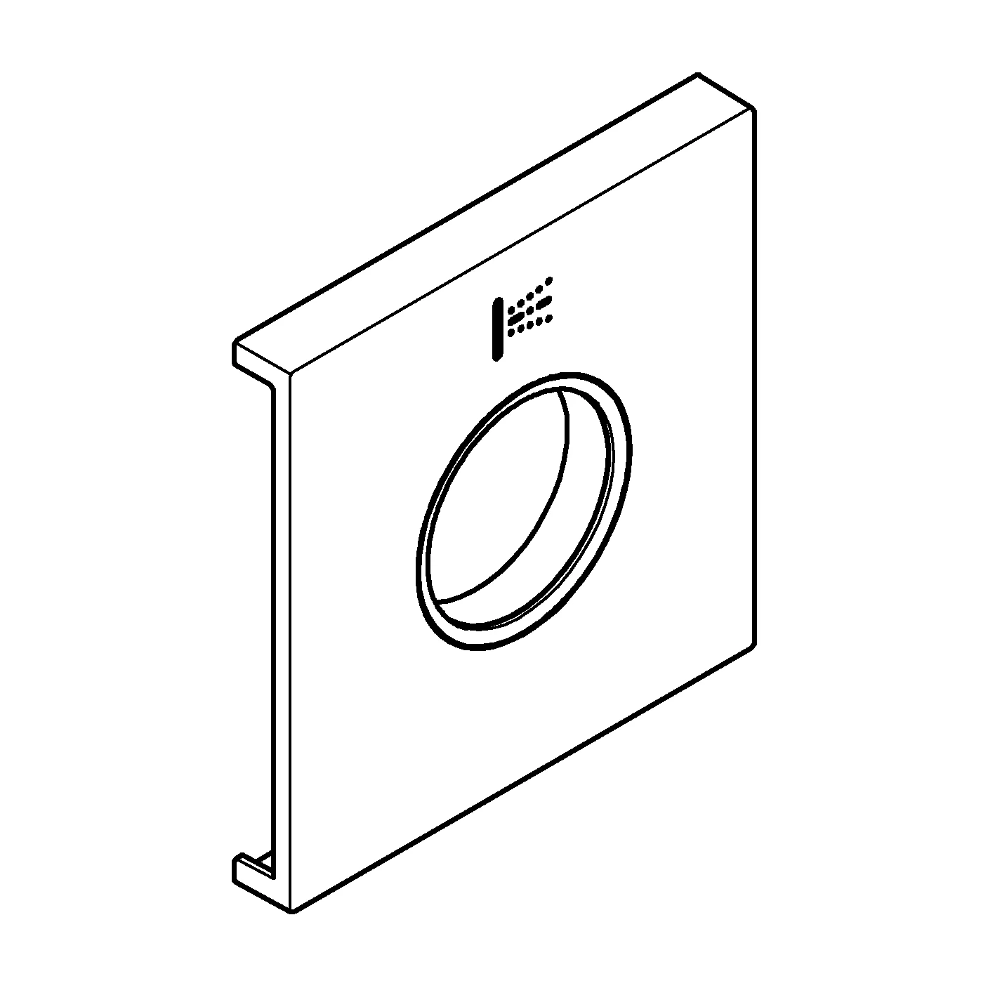 Metallplatte Grohtherm Aqua Tiles 107171, Symbol Seitenbrause, für Grohtherm Aqua Tiles Unterputz-Thermostate, chrom