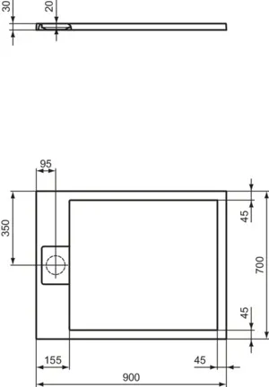 Ideal Standard Duschwanne „UltraFlatSi.life“ 70 × 90 cm in Schiefer Ideal Standard Duschwanne „UltraFlatSi.life“ 70 × 90 cm in Schiefer