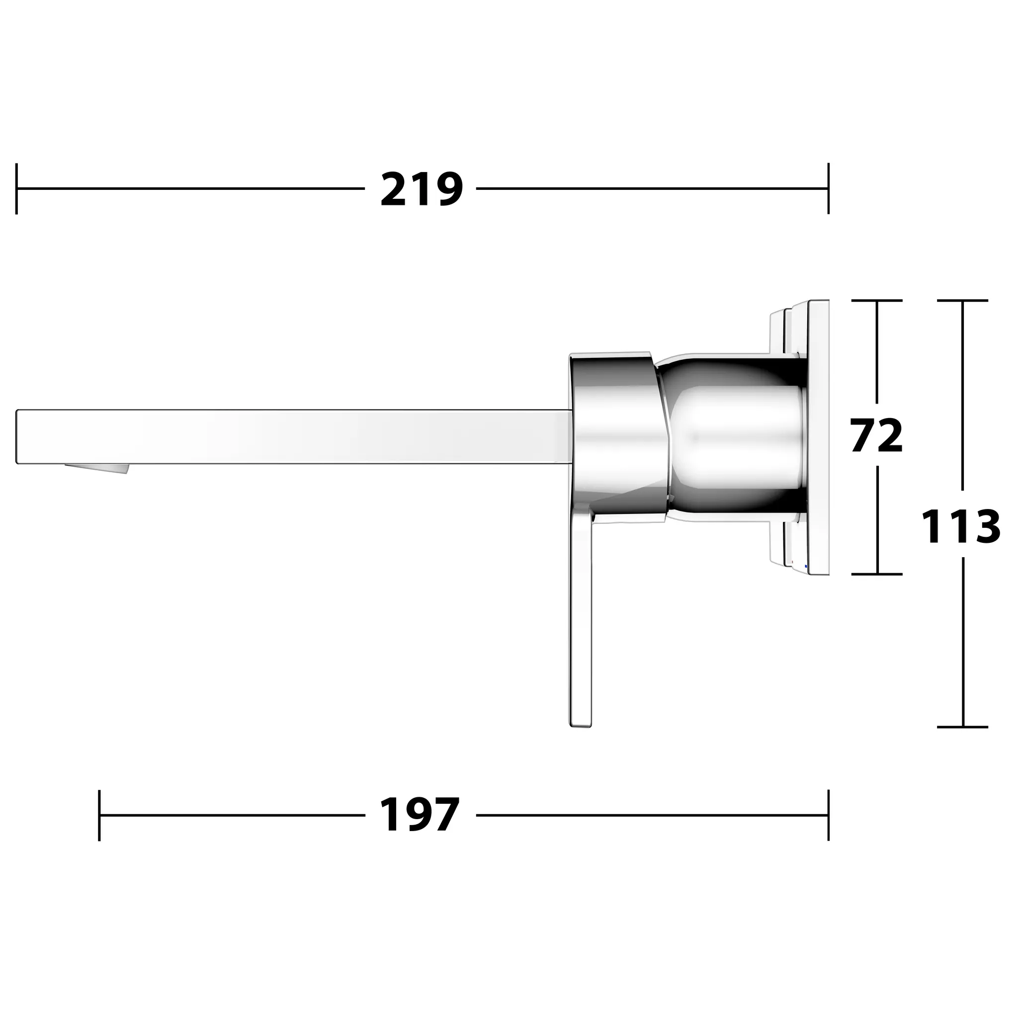 EHM-WT-Mischer Edition 11 51116, UP, Ausladung 197 mm, verchromt
