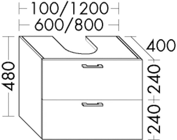 Waschtischunterschrank Sys30 von burgbad - 480 mm hoch, 600 mm breit, 400 mm tief, 1 Schublade mit Vollauszug, inkl. Metallkonsolen und Raumsparsiphon Waschtischunterschrank Sys30 von burgbad - 480 mm hoch, 600 mm breit, 400 mm tief, 1 Schublade mit Vollauszug, inkl. Metallkonsolen und Raumsparsiphon