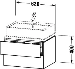 Duravit Waschtischunterschrank wandhängend „L-Cube“ 62 × 40 × 47,7 cm Eiche Schwarz Duravit Waschtischunterschrank wandhängend „L-Cube“ 62 × 40 × 47,7 cm Eiche Schwarz