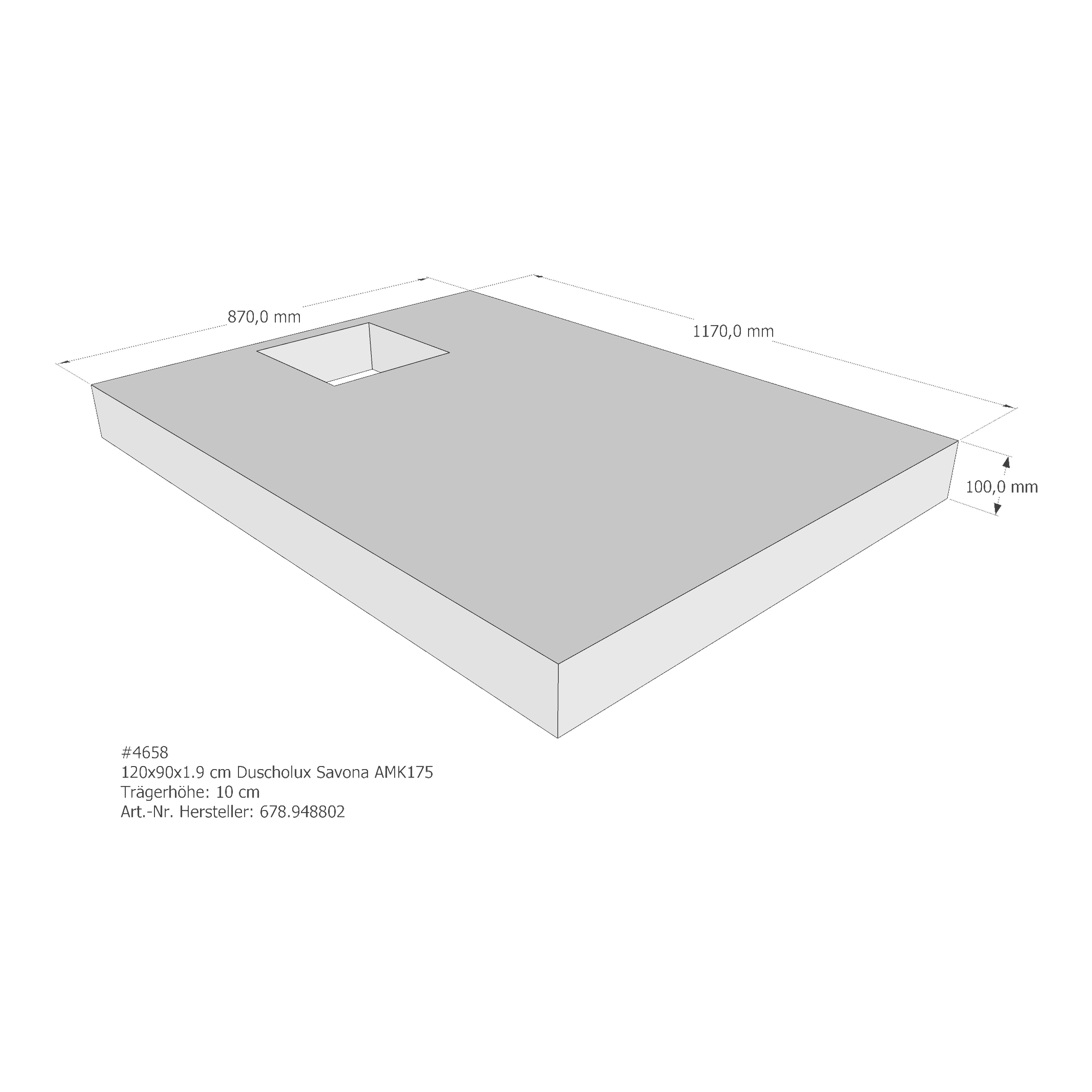 Duschwannenträger für Duscholux Savona 120 × 90 × 1,9 cm Duschwannenträger für Duscholux Savona 120 × 90 × 1,9 cm