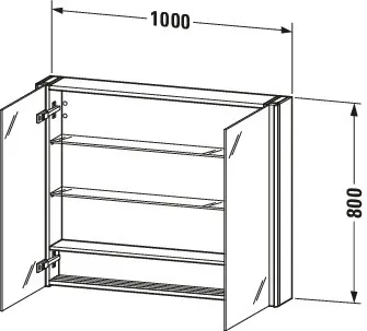 Duravit Spiegelschrank „XSquare“ 100 × 80 × 15,5 cm