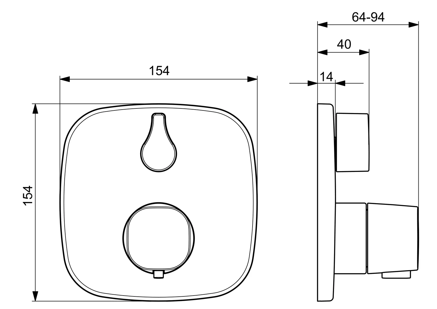 HansaLIVING Duscharmatur Fertigmontageset für Brausebatterie 8113 Rosette soft edge Chrom