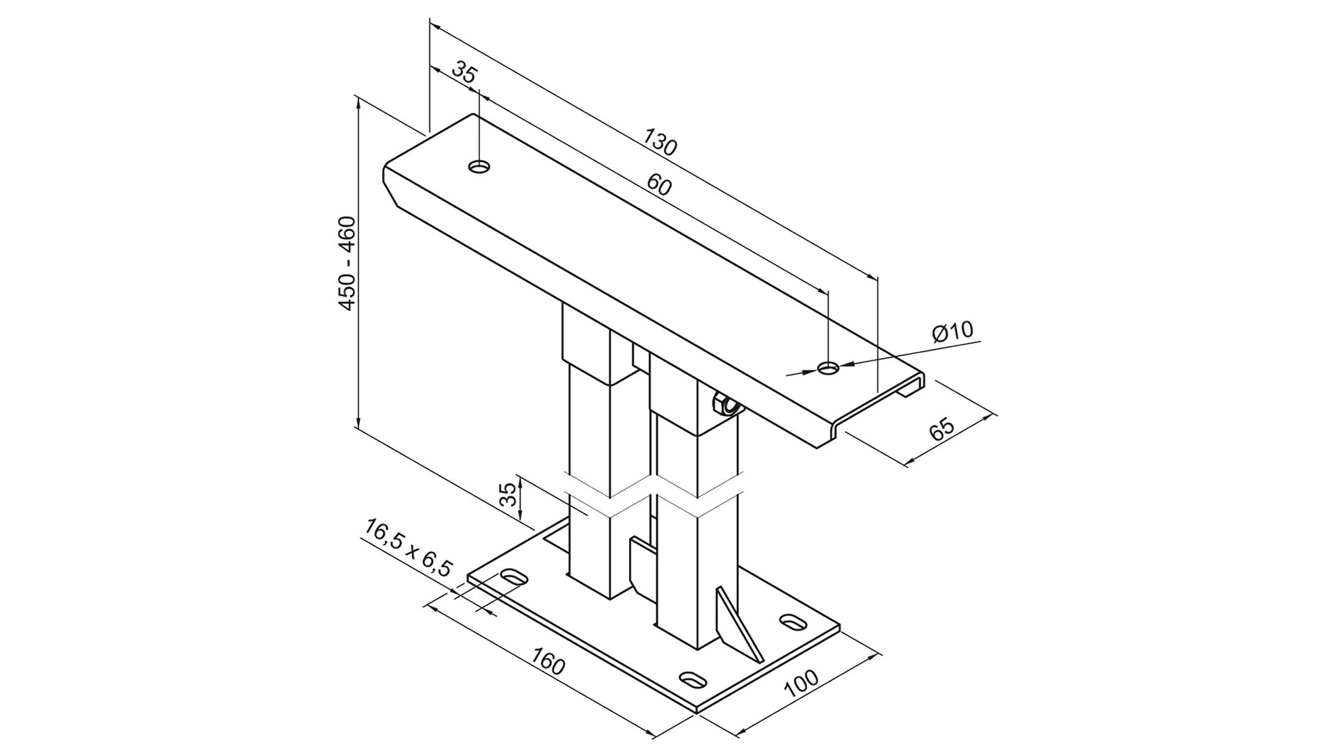 Zubehör Fußkonsole FMORV HD45-6, RAL 9016 Zubehör Fußkonsole FMORV HD45-6, RAL 9016