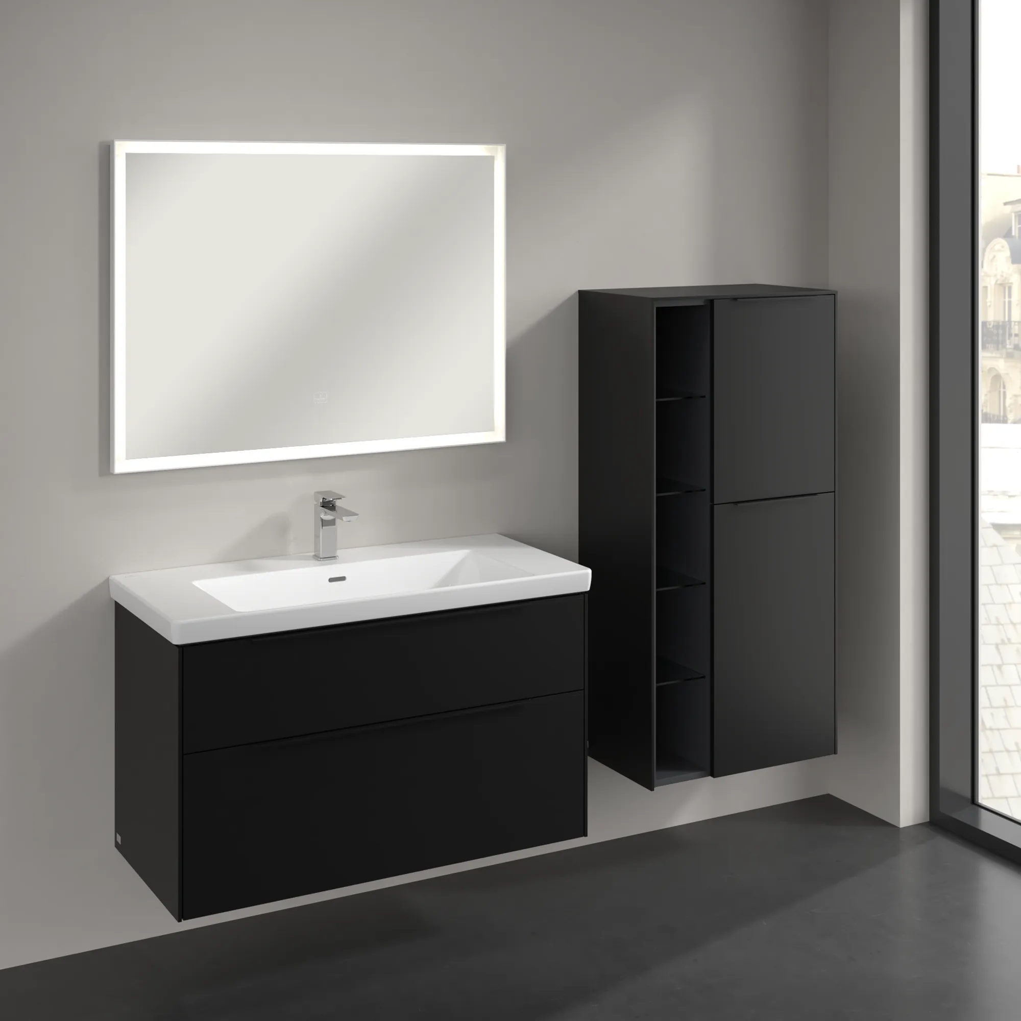 Villeroy & Boch Mittelschrank „Subway 3.0“ 57,4 × 120 × 36,2 × 36,2 cm 2 Türen, Anschlag (Scharnier) rechts, 2 Türen, Anschlag rechts Villeroy & Boch Mittelschrank „Subway 3.0“ 57,4 × 120 × 36,2 × 36,2 cm 2 Türen, Anschlag (Scharnier) rechts, 2 Türen, Anschlag rechts