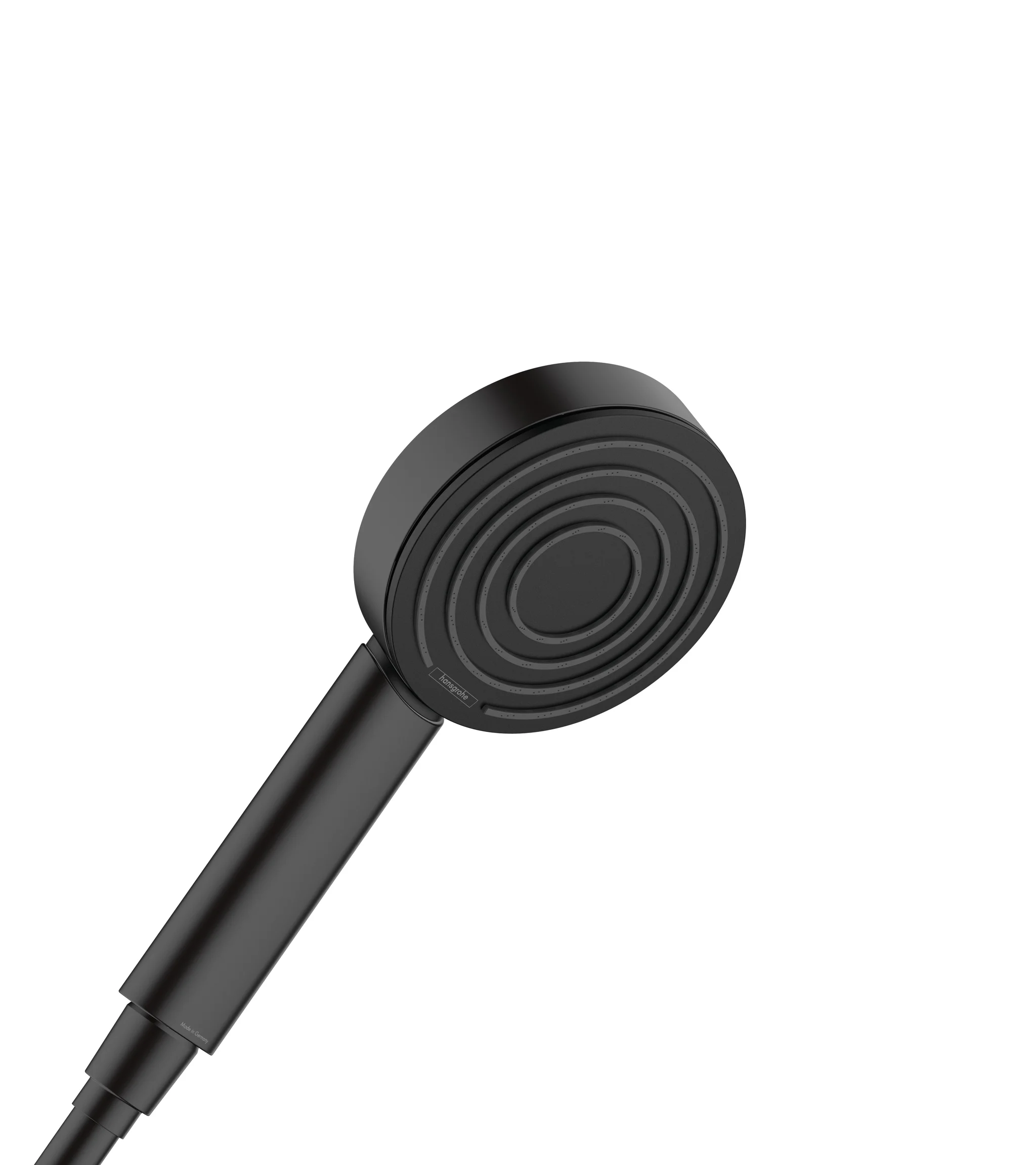 Hansgrohe Pulsify S Handbrause 105 mm, PowderRain Strahlart, graphitfarbene Strahlscheibe, mattschwarz, EcoSmart+, max. Durchfluss 5,7 l/min bei 3 bar