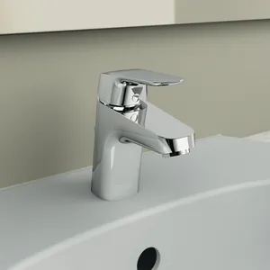 Waschtischarmatur Ceraflex, 5 l/min., mit Ablaufgarnitur aus Kst., Ausladung 101mm, Chrom Waschtischarmatur Ceraflex, 5 l/min., mit Ablaufgarnitur aus Kst., Ausladung 101mm, Chrom