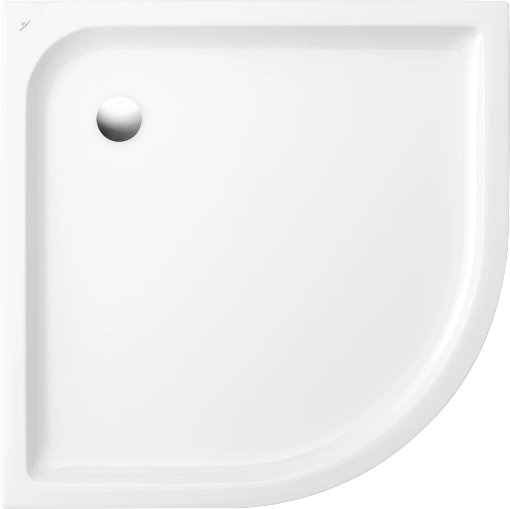 Villeroy & Boch Viertelkreis-Duschwanne O.novo Plus, 800x800x60 mm, weiß Alpin mit Rutschhemmung Antirutschklasse B