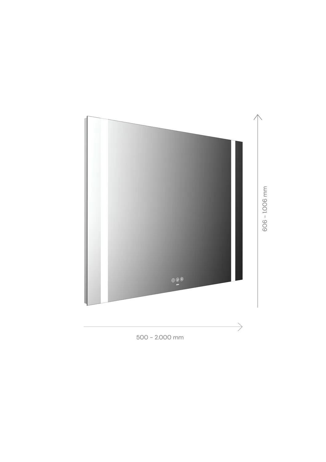 emco Lichtspiegel mit Touch-Bedienfeld „MI 500+“ 70 × 90,6 cm