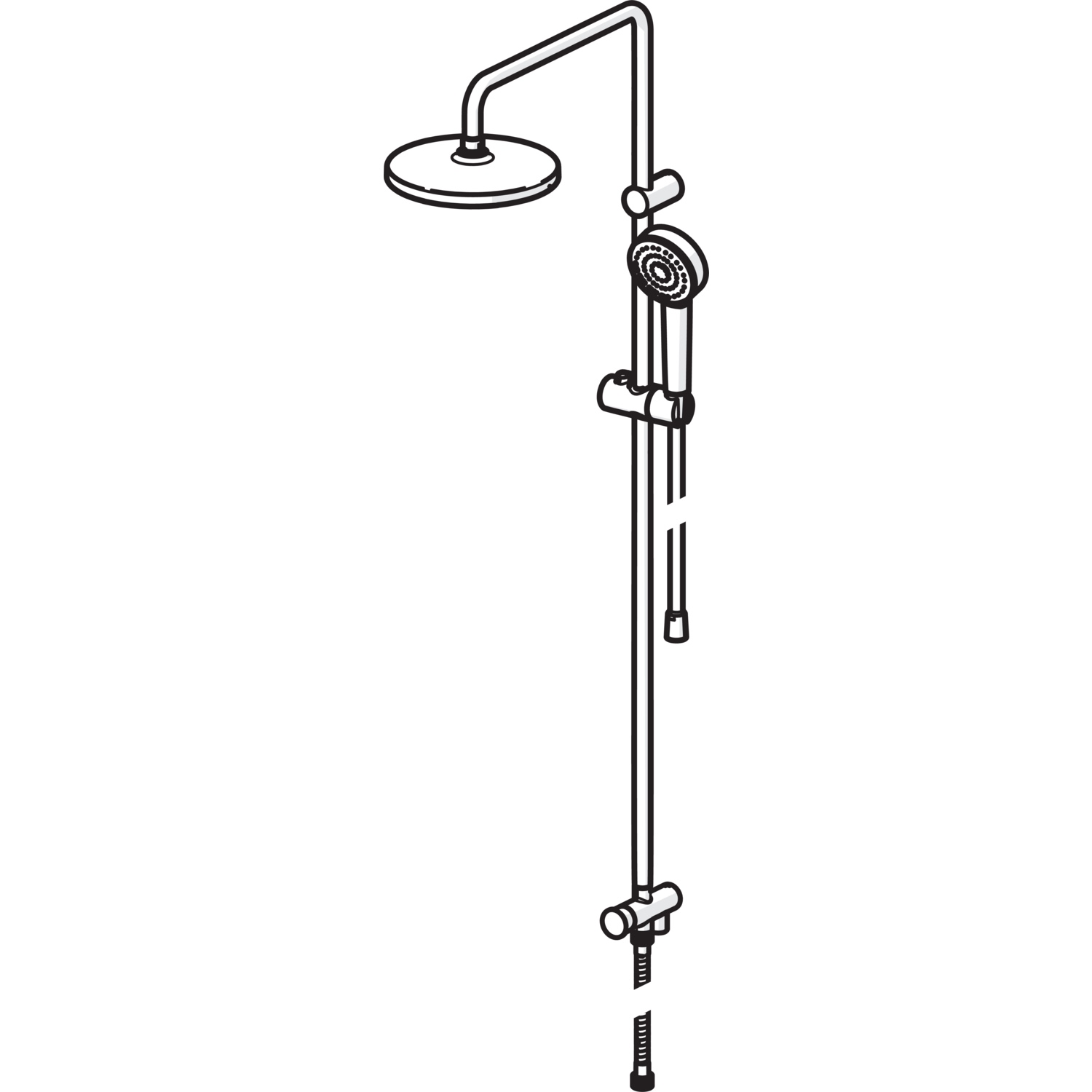 Kopfbrause-Set BASIC 5538 1-strahlig Chrom