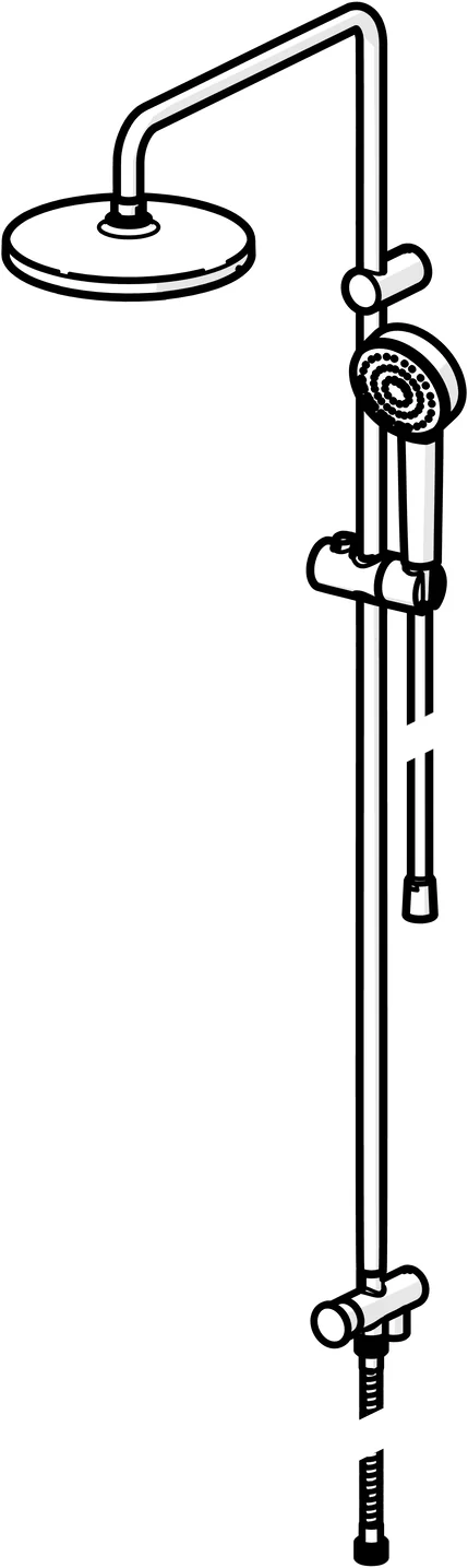 HansaBASIC Kopfbrause Set 5538 1-strahlig Chrom