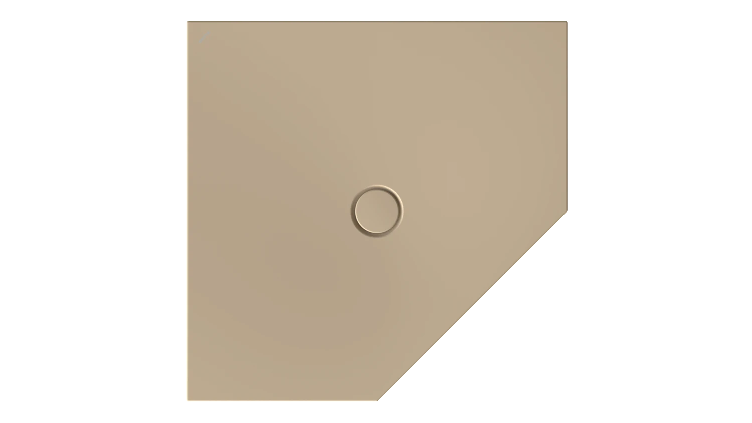 Bette fünfeck Duschwanne „BetteFloor Caro“ 1000 × 1000 mm ohne Oberflächenbeschichtung, ohne Oberflächenveredelung, ohne Wannenträger, in Greige