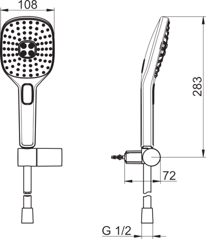 HA Handbrausegarnitur HANSAACTIVEJET Style 8438 3-strahlig Chrom