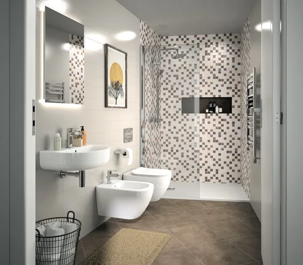 Bidetarmatur Cerafine D, mit Ablaufgarnitur, Ausladung 125mm, Chrom Bidetarmatur Cerafine D, mit Ablaufgarnitur, Ausladung 125mm, Chrom