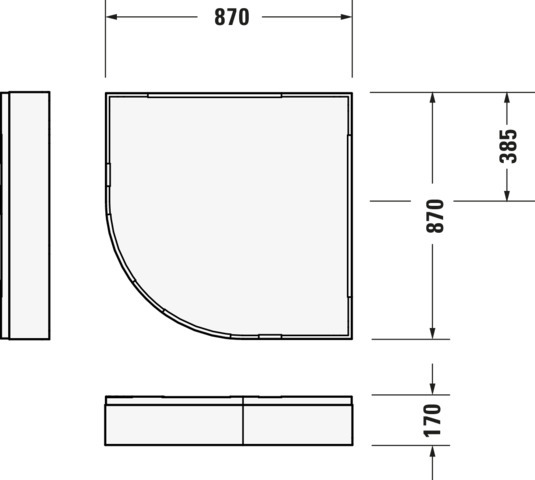 Duravit viertelkreis Duschwanne „D-Code“ 90 × 90 cm 