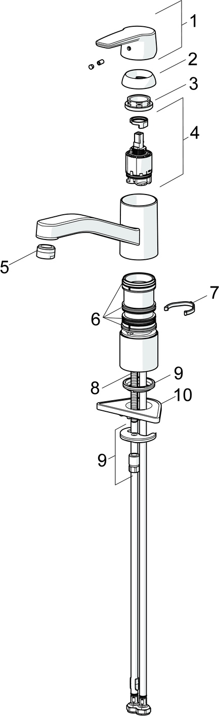Hansa Einhand-Küchenarmatur „Polo“ Ausladung 215 mm Hansa Einhand-Küchenarmatur „Polo“ Ausladung 215 mm