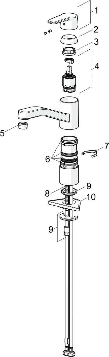 Hansa HansaPOLO Küchenarmatur EHM 5148, Standmontage, Einhebelmischer, Chrom