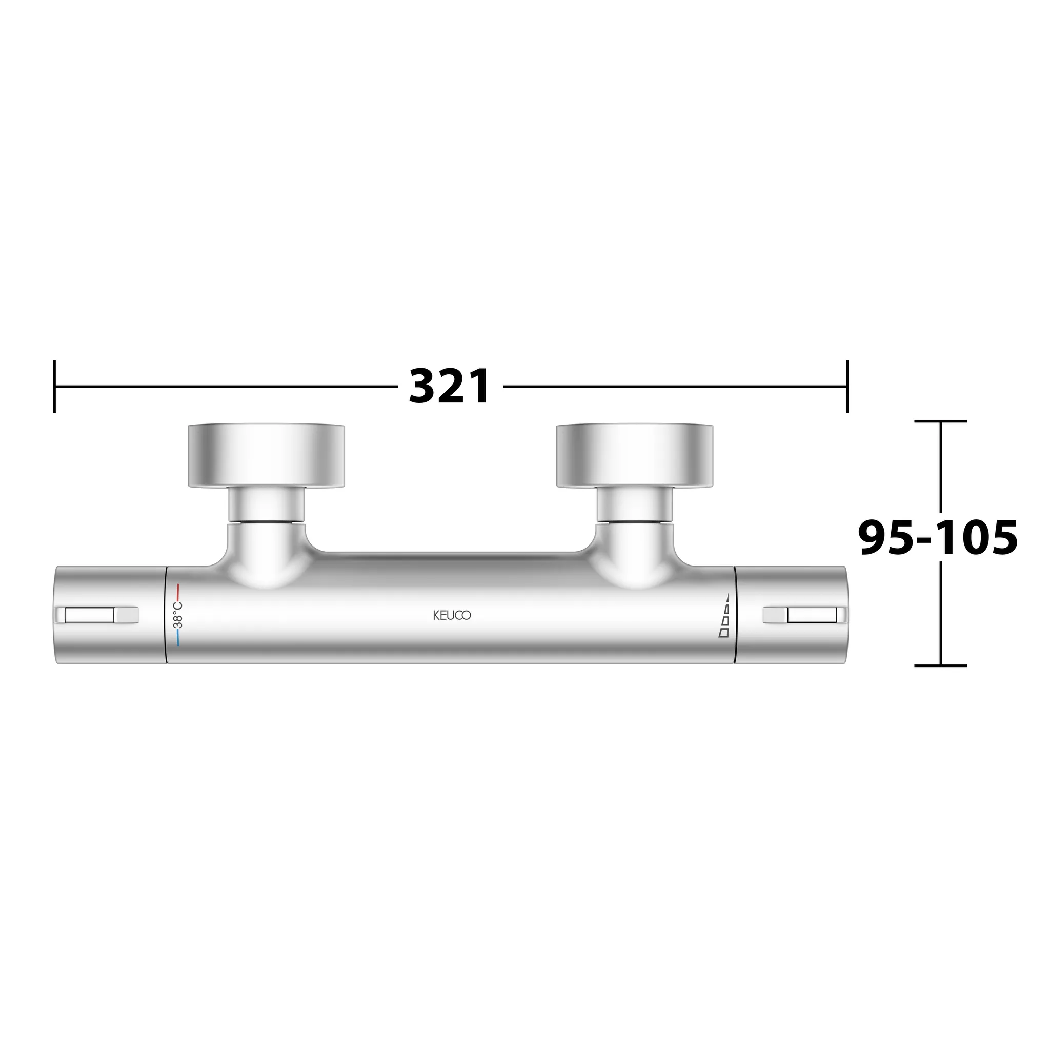 Plan blue 53926171001 Thermostat-Brausemischer Aufputz Aluminium-finish Plan blue 53926171001 Thermostat-Brausemischer Aufputz Aluminium-finish