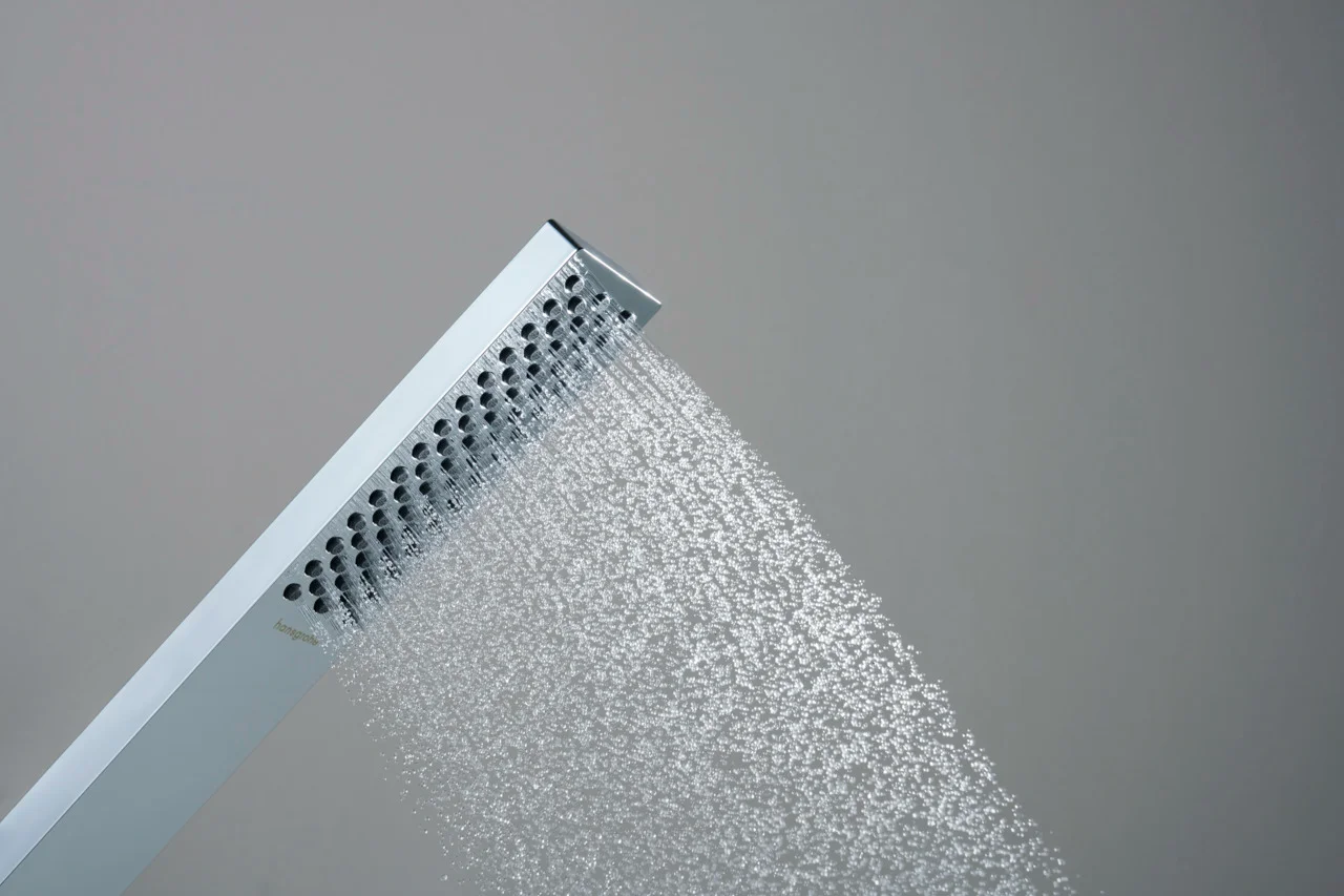 Hansgrohe Pulsify E Stabhandbrause 1jet EcoSmart+ Chrom, 100 x 25 mm, PowderRain Strahlart, QuickClean, max. Durchfluss 5 l/min ab 3 bar, Anschluss G 1/2