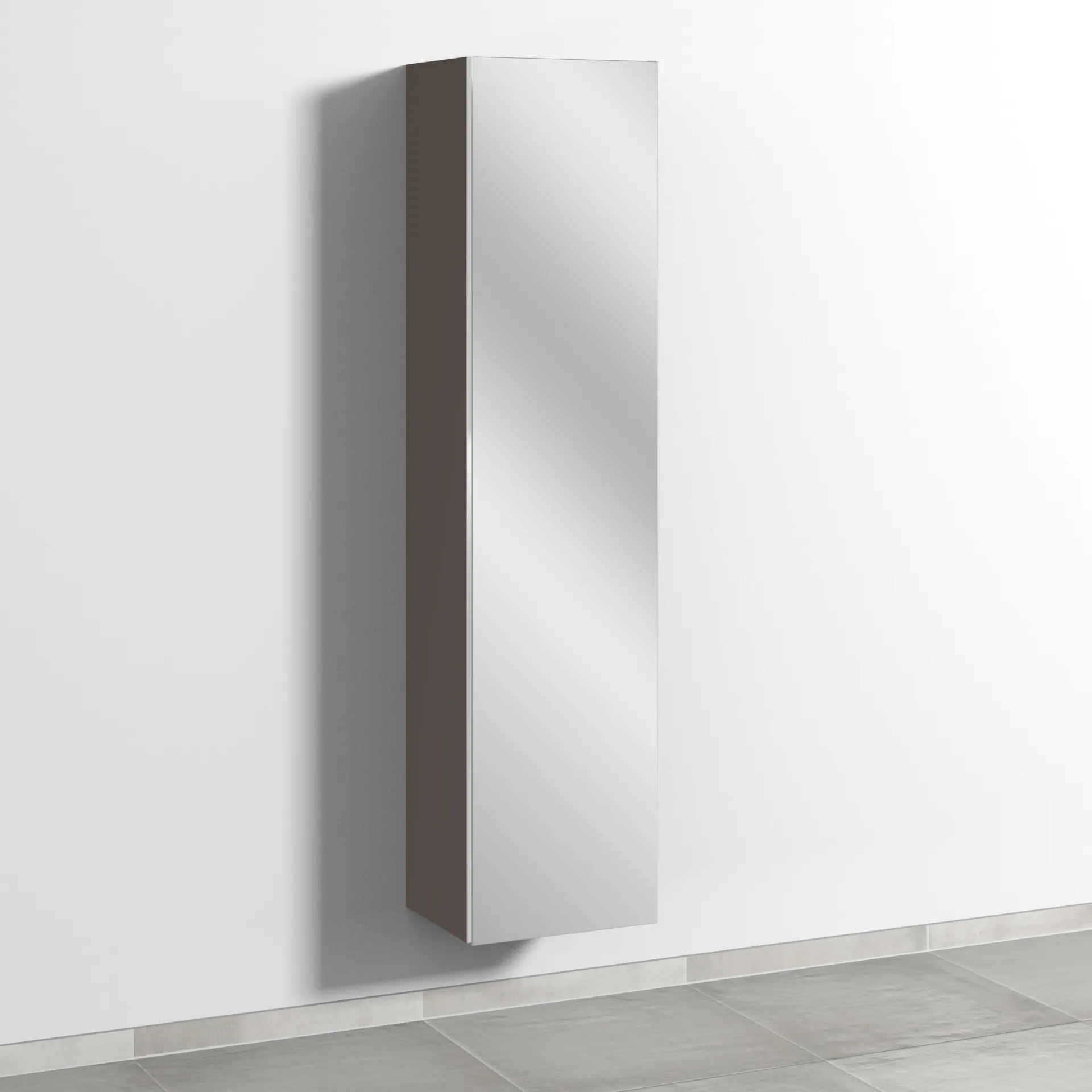 Hochschrank Spiegeltür rechts 3way (BP153) 1700x400x334 Graphit-Matt
