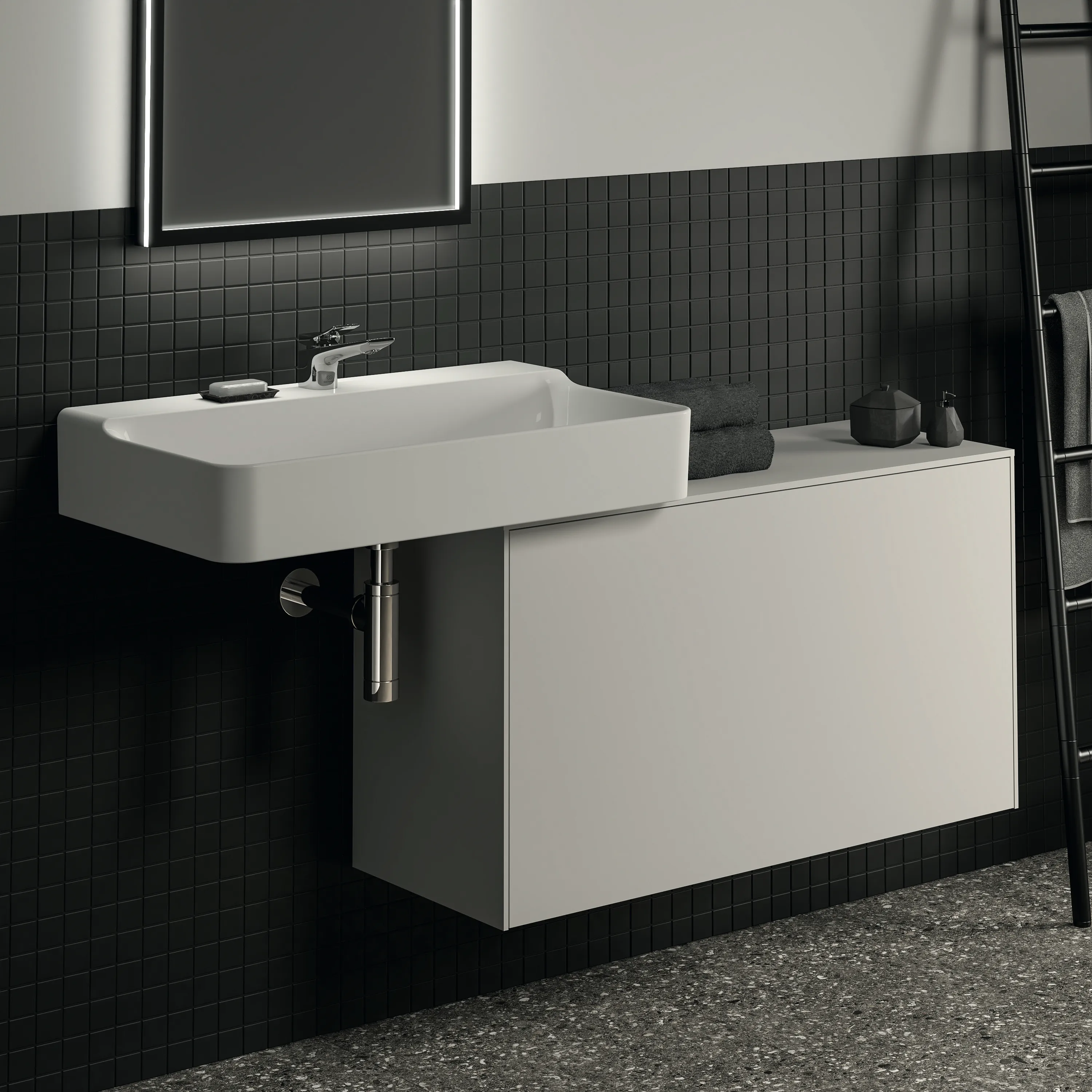 Ideal Standard Waschtischunterschrank „Conca“ 100,2 × 55 × 37,3 cm Weiß matt lackiert