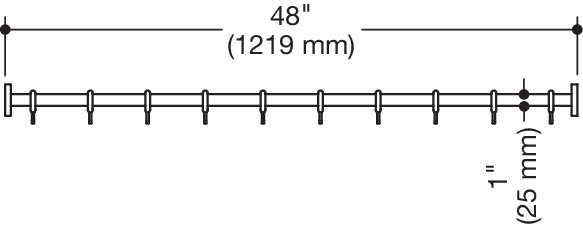 HEWI Duschvorhangstange „System 900“