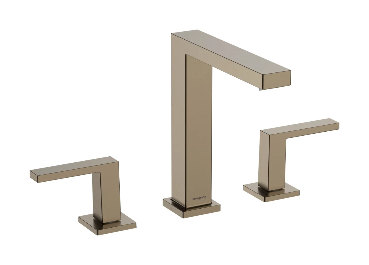 Hansgrohe Tecturis E 3-Loch Waschtischarmatur 150 EcoSmart+ mit Push-Open Ablaufgarnitur, Brushed Bronze Hansgrohe Tecturis E 3-Loch Waschtischarmatur 150 EcoSmart+ mit Push-Open Ablaufgarnitur, Brushed Bronze