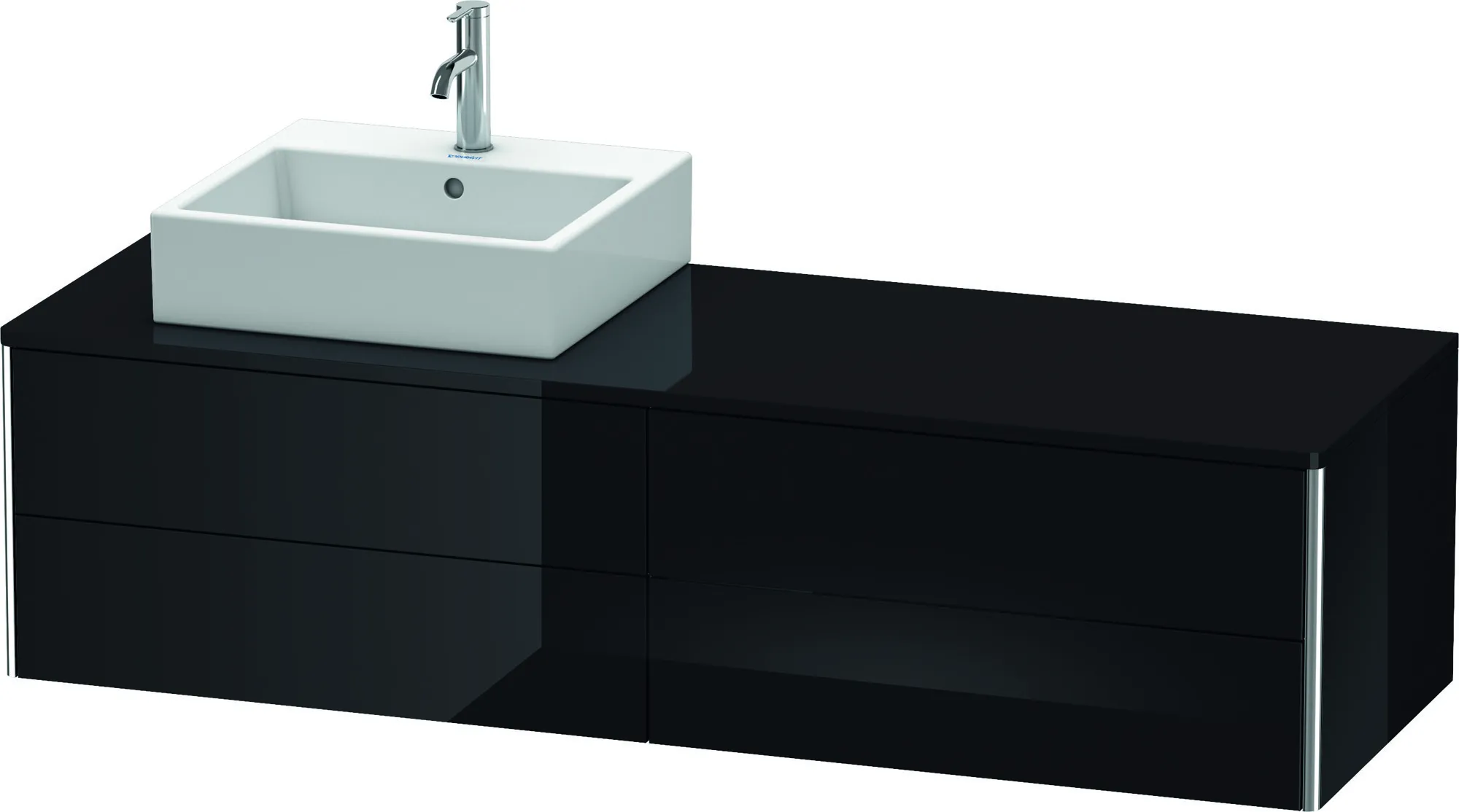 Duravit Waschtischunterschrank wandhängend „XSquare“ 160 × 40 × 54,8 cm Schwarz Hochglanz