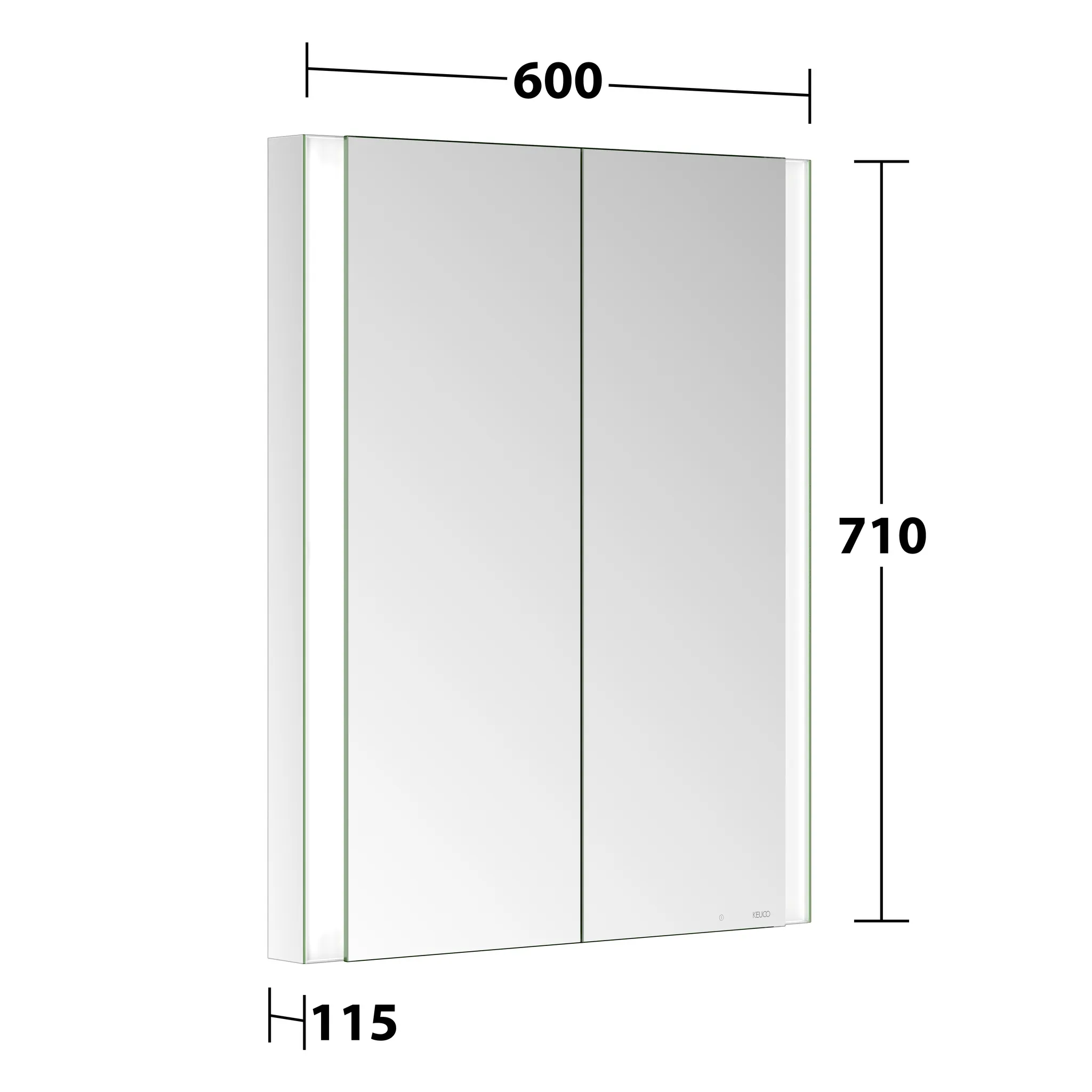 KEUCO Wandeinbau Spiegelschrank „Somaris“ Verspiegelt, ohne Spiegelheizung 600 × 710 × 115 mm