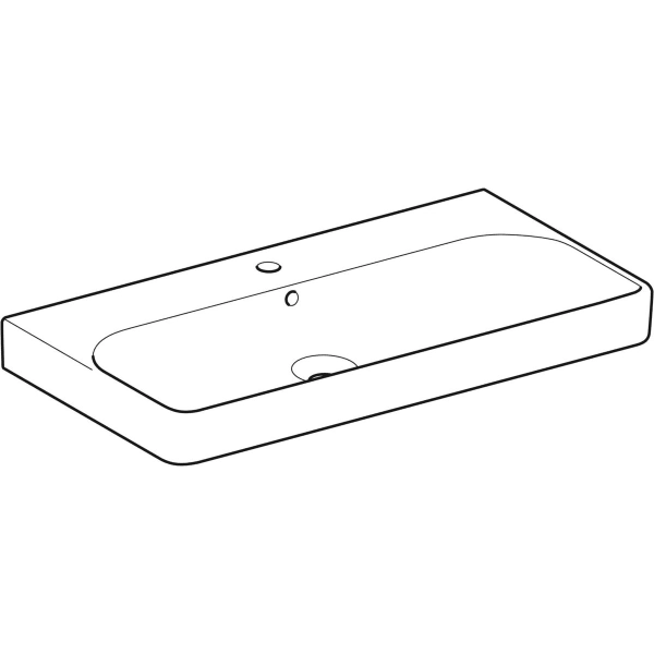 Wandwaschtisch „Smyle Square“, rechteckig, mit Überlauf, Hahnlochposition mittig 90 × 48 cm Wandwaschtisch „Smyle Square“, rechteckig, mit Überlauf, Hahnlochposition mittig 90 × 48 cm