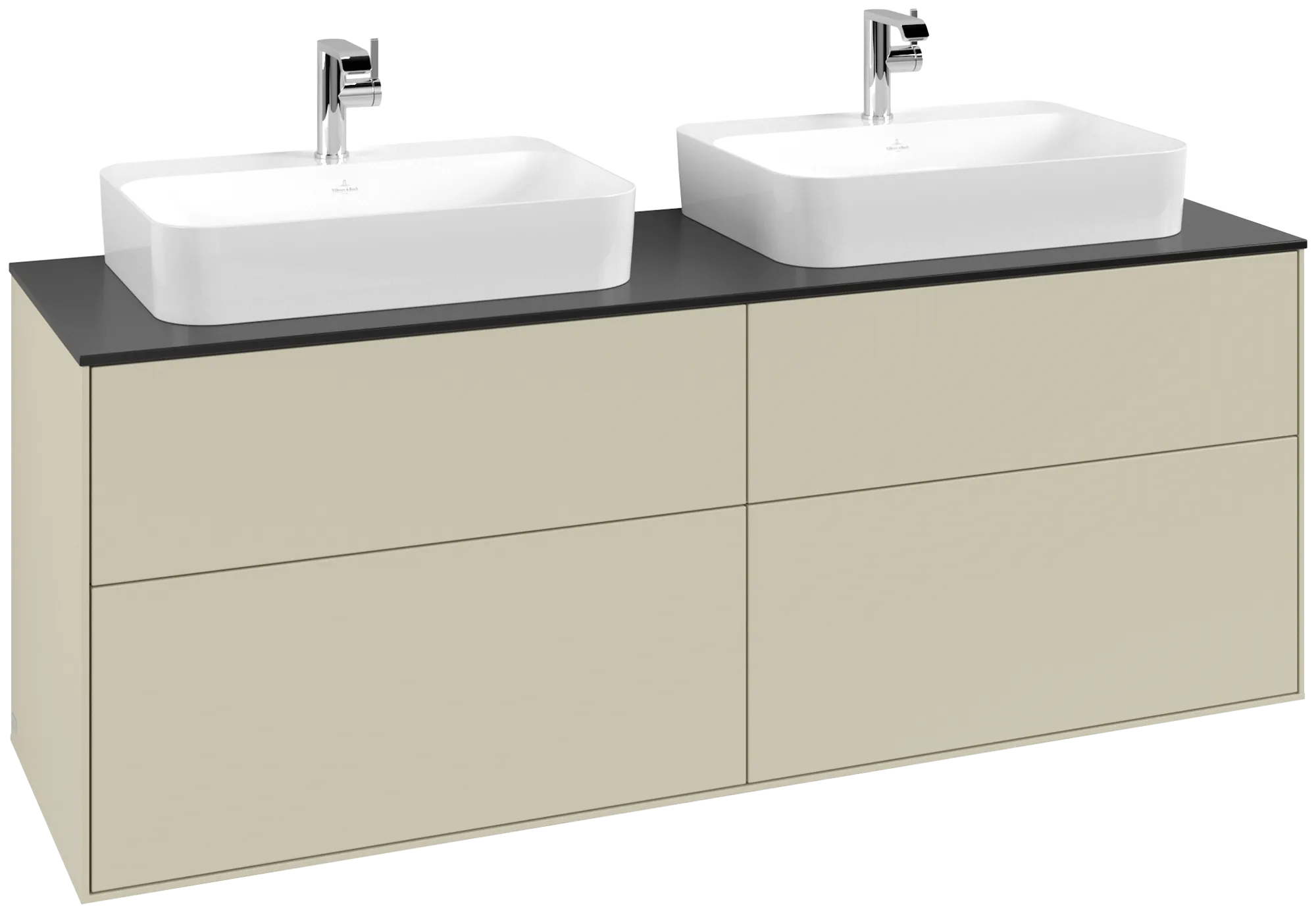Villeroy & Boch Waschtischunterschrank „Finion“ für Schrankwaschtisch 1600 × 603 × 501 mm Silk Grey Matt Lacquer, für links und rechts