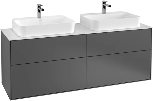 Villeroy & Boch Waschtischunterschrank „Finion“ für Schrankwaschtisch 1600 × 603 × 501 mm Silk Grey Matt Lacquer, für links und rechts