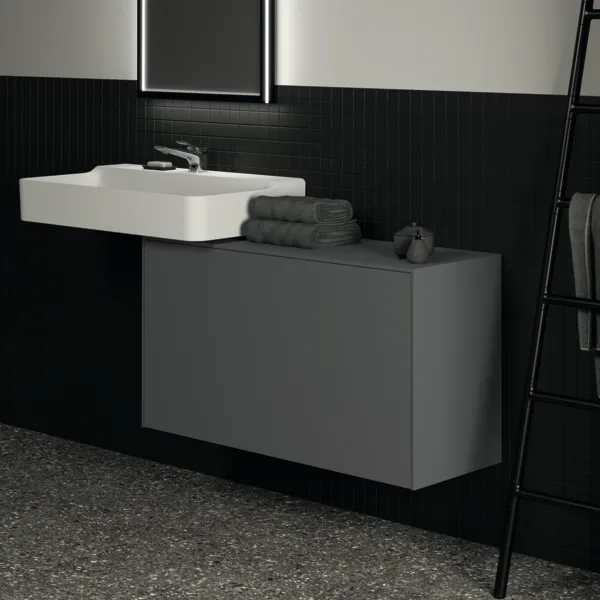 Ideal Standard Conca Waschtischunterschrank, Anthrazit matt, 1002x373x550 mm, 1 Auszug mit Push-Open und Softclose-Einzug
