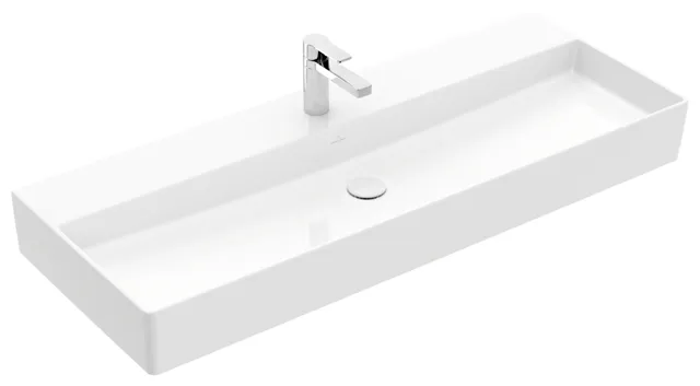 Villeroy & Boch Wandwaschtisch aus TitanCeram geschliffen „Memento 2.0“ 1200 × 470 × 150 mm, mit Hahnlochbohrung, Hahnlochposition mittig in Weiß Alpin Villeroy & Boch Wandwaschtisch aus TitanCeram geschliffen „Memento 2.0“ 1200 × 470 × 150 mm, mit Hahnlochbohrung, Hahnlochposition mittig in Weiß Alpin