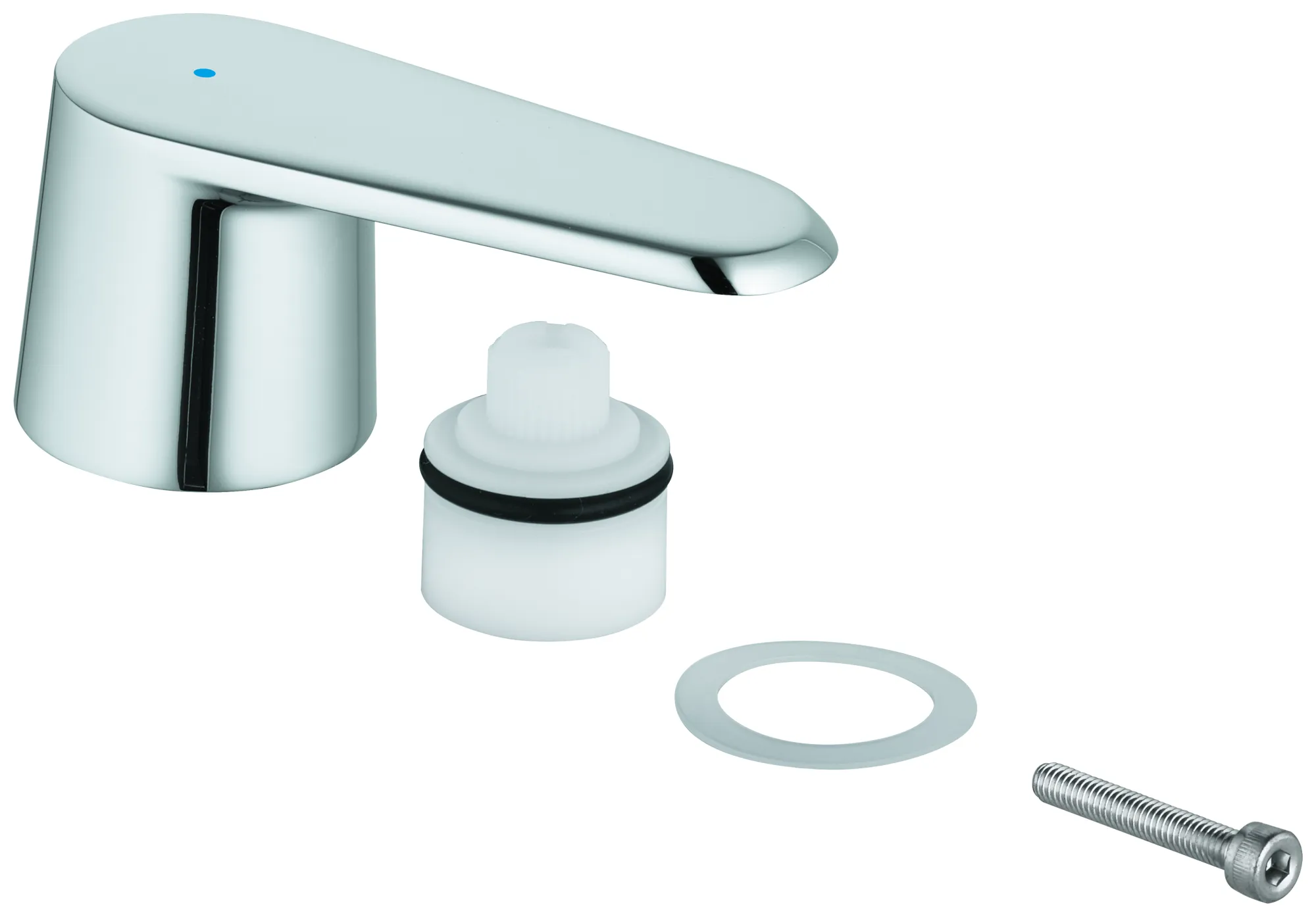 Griff 48061, für Eurodisc Cosmopolitan, Markierung blau, chrom Griff 48061, für Eurodisc Cosmopolitan, Markierung blau, chrom