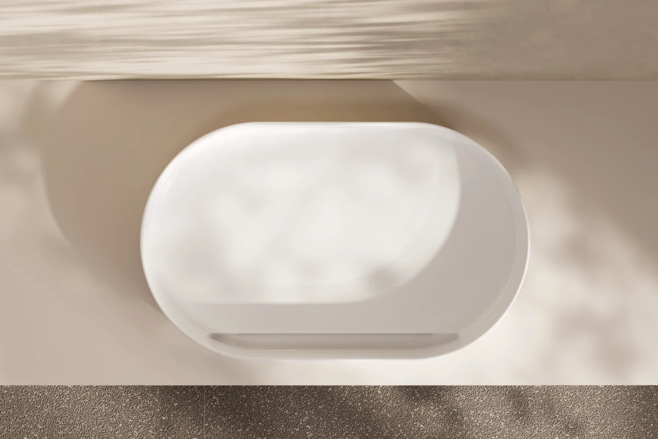 Hansgrohe Aufsatzwaschtisch Xuniva Evo U, weiß, 650x400 mm, glänzend, ohne Hahnloch und Überlauf