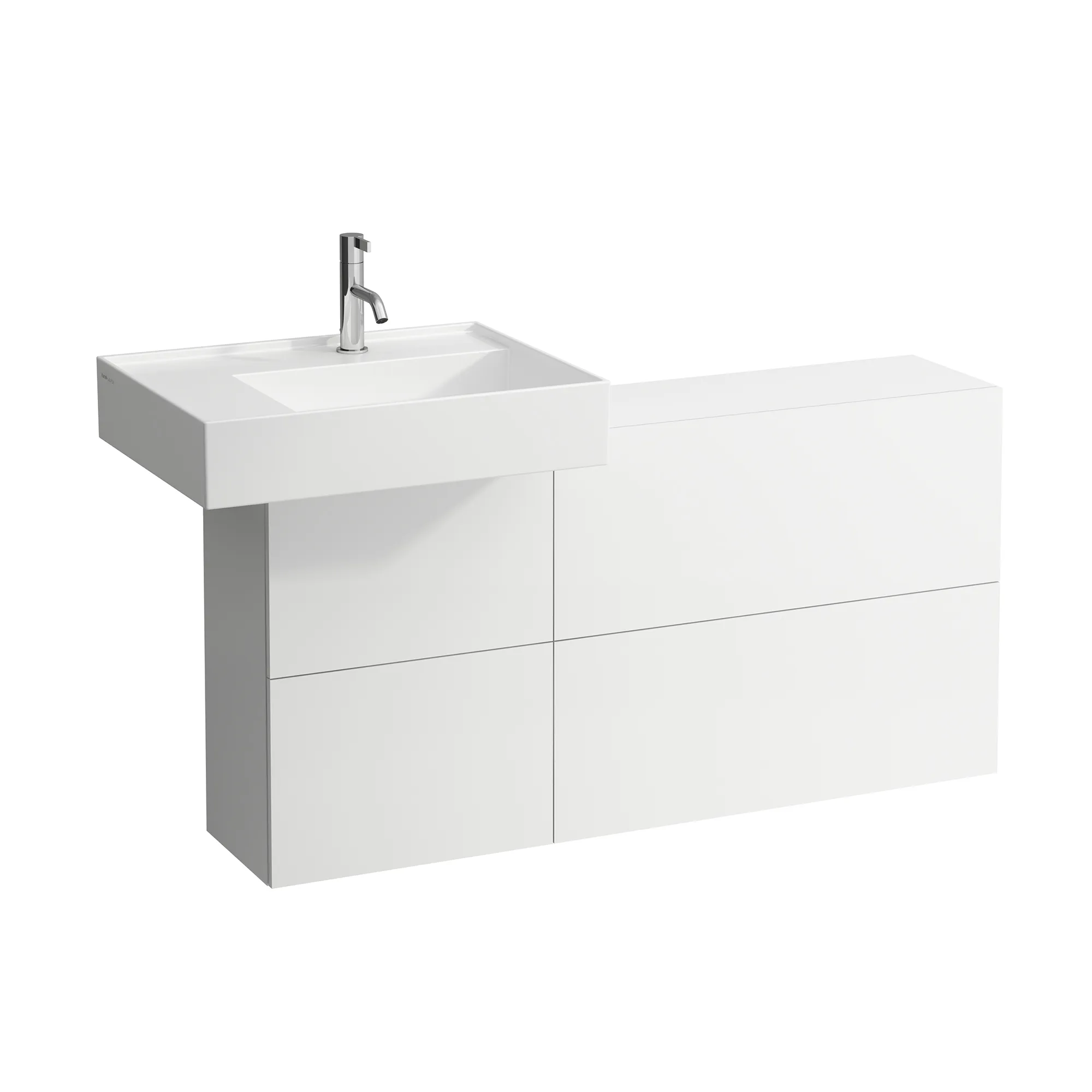 Laufen Waschtischunterbau „Kartell“ 270 × 610 × 1200 mm Weiß matt, links Ausführung: links / Front- & Korpusfarbe: Weiß matt Laufen Waschtischunterbau „Kartell“ 270 × 610 × 1200 mm Weiß matt, links Ausführung: links / Front- & Korpusfarbe: Weiß matt
