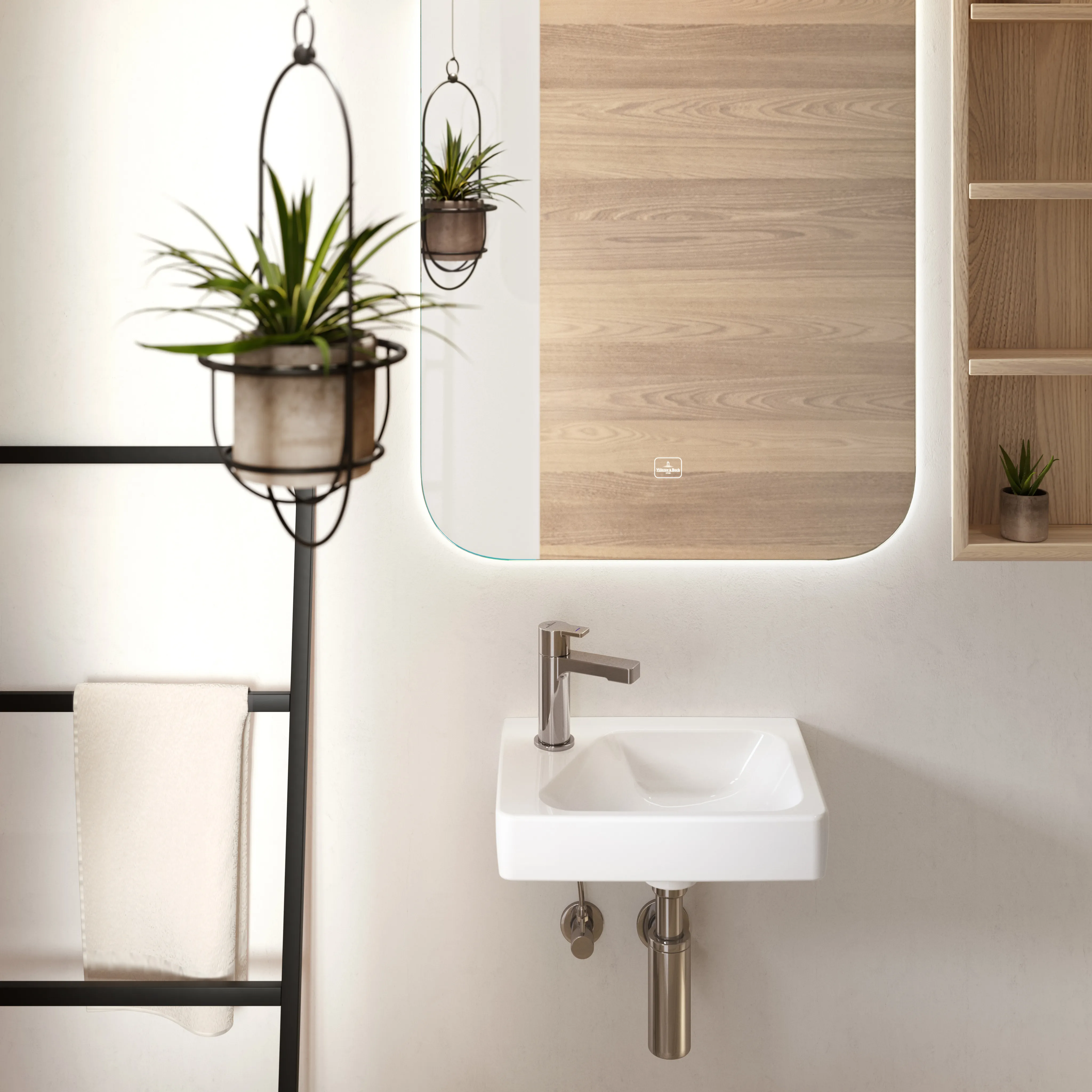 Villeroy & Boch Waschbecken „Architectura“ 360 × 265 × 135 mm, ohne Hahnlochbohrung, für Becken rechts in Weiß Alpin Villeroy & Boch Waschbecken „Architectura“ 360 × 265 × 135 mm, ohne Hahnlochbohrung, für Becken rechts in Weiß Alpin
