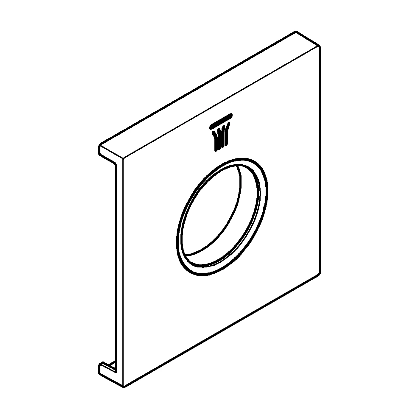 Metallplatte Grohtherm Aqua Tiles 107174, Symbol Kopfbrause 6, für Grohtherm Aqua Tiles Unterputz-Thermostate, chrom Metallplatte Grohtherm Aqua Tiles 107174, Symbol Kopfbrause 6, für Grohtherm Aqua Tiles Unterputz-Thermostate, chrom