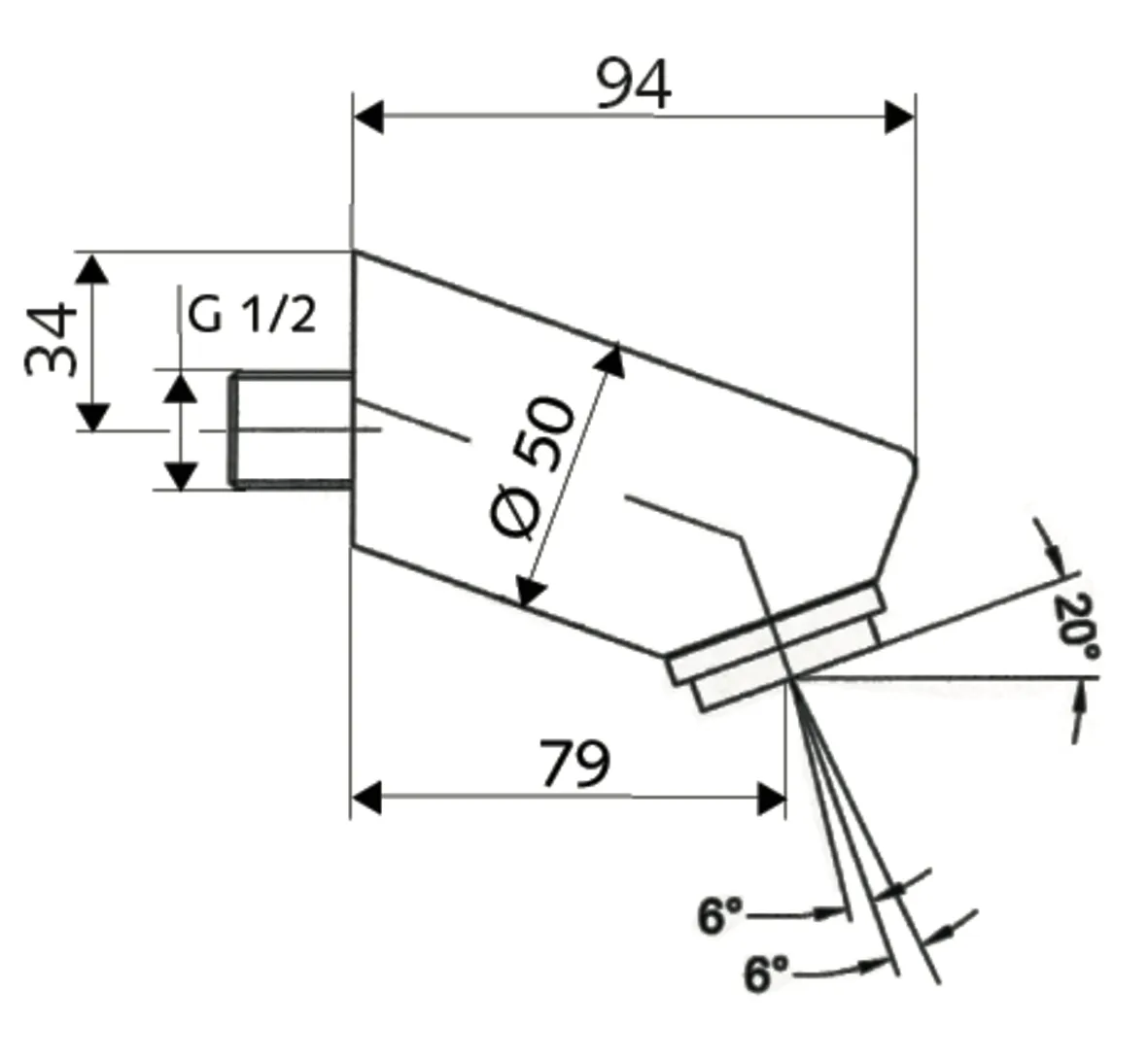Duschkopf Aerosolarm, DN 15 G 1/2 AG, chrom