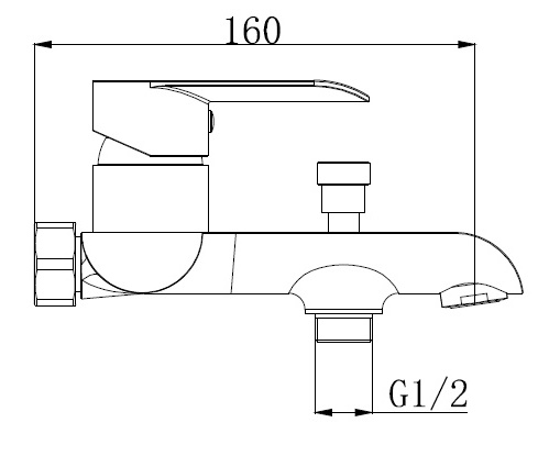 Wannenfüll- und Brause-Einhandbatterie AqvaBasic IV - S-Anschlüsse mit Rosetten - automatische Umstellung - eigensicher - Kartusche mit keramischen Dichtscheiben - Heisswassersperre - Wassermengendurchflussregulierung - chrom
