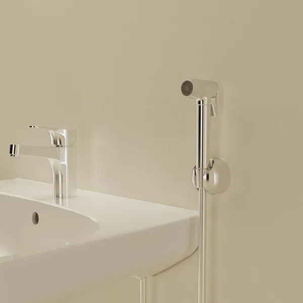 Waschtischarmatur m.sep.Seitenbrause H80 Cerabase ohne Ablaufgarnitur Ausladung 106mm Chrom Waschtischarmatur m.sep.Seitenbrause H80 Cerabase ohne Ablaufgarnitur Ausladung 106mm Chrom