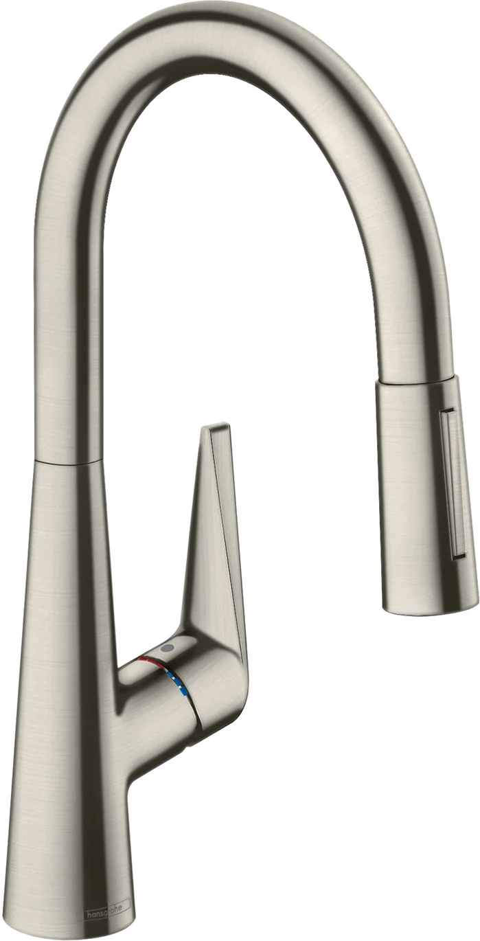 Hansgrohe Talis M51 Einhebel-Küchenmischer mit Ausziehbrause 2jet in Chrom, ComfortZone 200, Schwenkbereich einstellbar auf 110° oder 150°, Laminarstrahl und Brausestrahl arretierbar, MagFit magnetische Brausehalterung, Quick-Connect Schlauch, max. Durch
