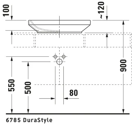 Aufsatzwaschtisch „DuraStyle“, ohne Überlauf