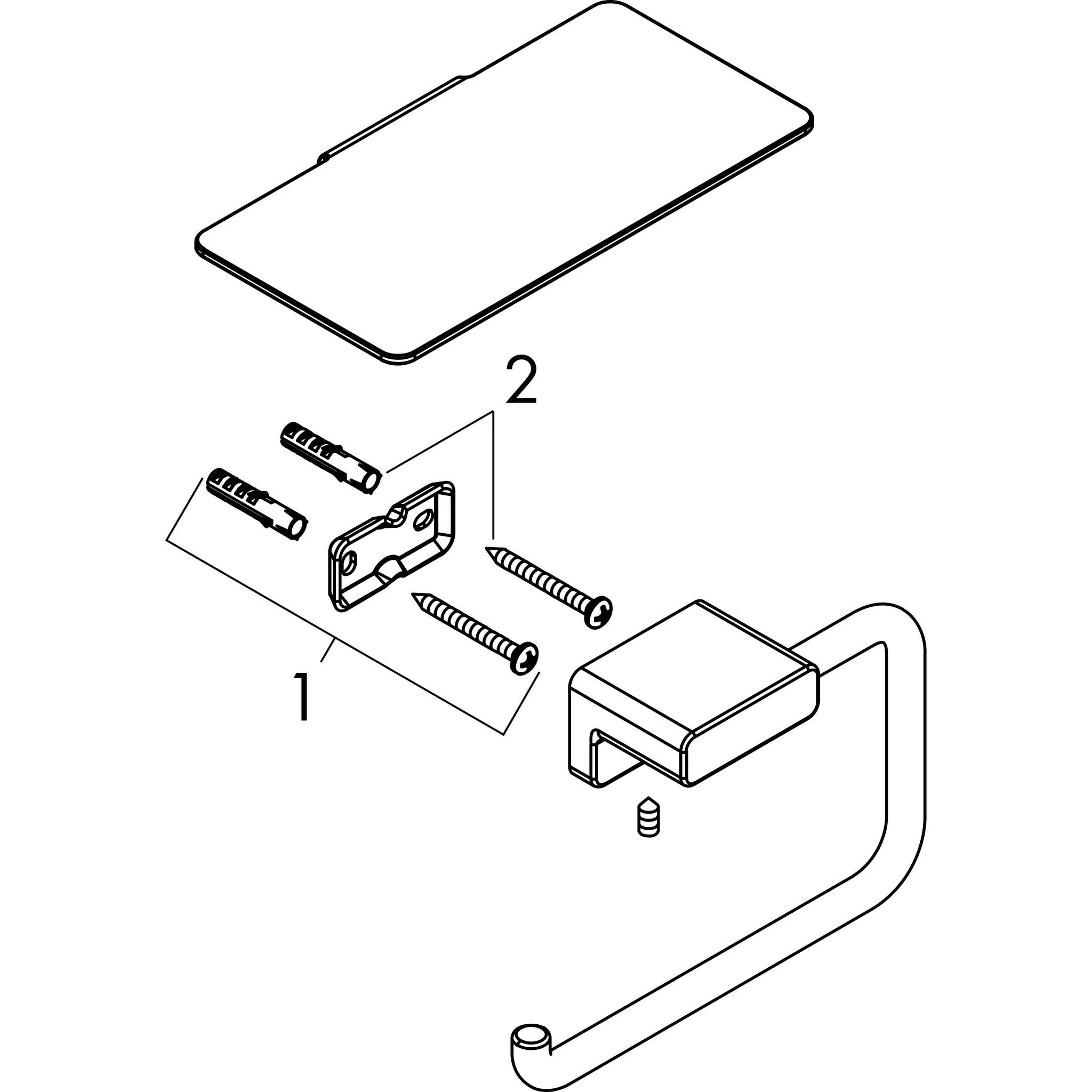 Papierrollenhalter mit Ablage AddStoris chrom Papierrollenhalter mit Ablage AddStoris chrom